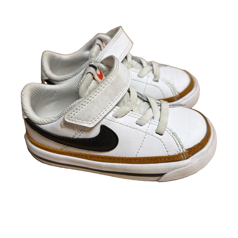 Nike Toddler Boys Court Legacy Sneakers Size 7c White Gold DA5382-102 Low Top